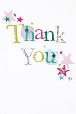 This thank you card perfectly captures the delight and warmth often experienced in Lea Bridge. The phrase itself-'Thank You'-is crafted with unique, vivid letters, each stitched in spirited hues from zesty green and hot pink to crisp blue, reflecting the creative vibrancy of our local neighbourhood. Some letters gleam with silver glitter, while others boast subtle patterns and playful embellishments, reminiscent of handmade details found at creative hubs along the canal or among the independent shops on Chatsworth Road. Radiant stars-splashes of magenta, teal, and rich gold-scatter toward each corner, evoking the pleasure of confetti after a heartfelt celebration in the local park. The print has a tangible texture and a glint that catches the light, offering a joyous sense of craftsmanship and care. With its clean white background, the design sings with colour, inviting the mood of open gratitude and easy camaraderie. It's easy to picture this card accompanying a bold and fragrant bouquet from Florist Lea Bridge, extending comfort and genuine thanks to recipients across our diverse community, whether delivered to homes along the canal or tucked into the window of a smaller shop nearby.